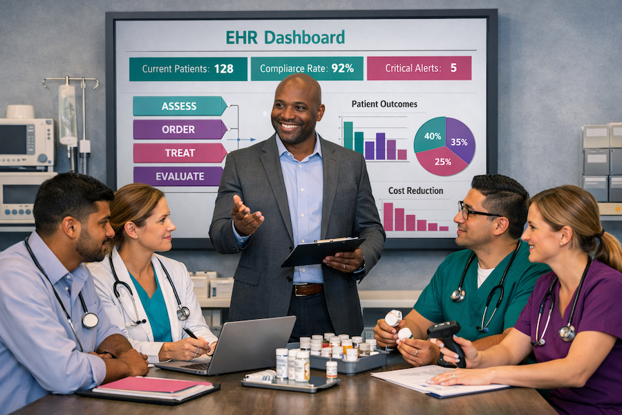 Team reviewing Clinical Standardization results